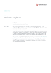 Tariffs and Stagflation